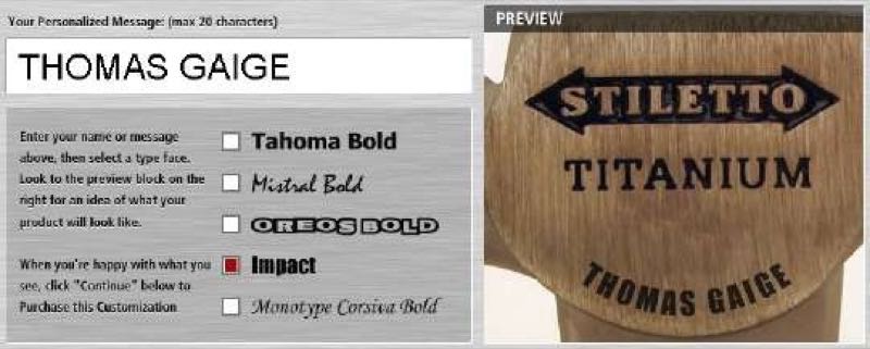 Stiletto engraving process