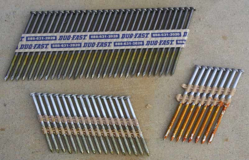 Duo-Fast DF350S Framing Nailer nail sizes