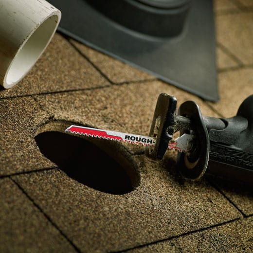 Milwaukee Flush Cut and Rough-in SawZall Blades application