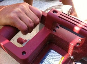 Chicago Electric 10-inch Sliding Compound Miter Saw handle