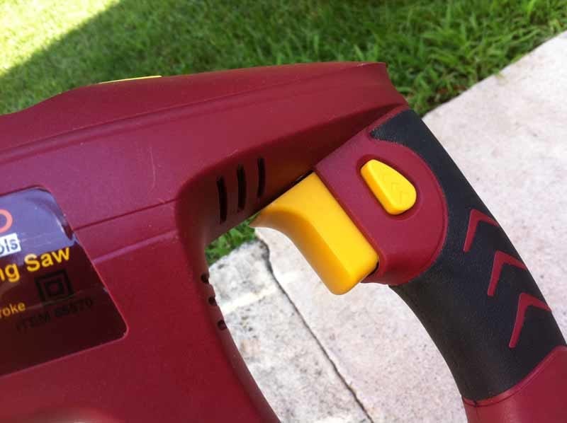 Chicago Electric Rotating Handle Reciprocating Saw trigger