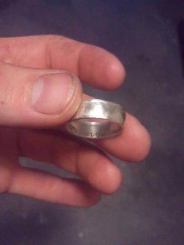 Hammered Coin Ring Dominican peso