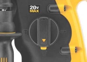 DeWalt DCH213L2 20V Max SDS Rotary Hammer modes