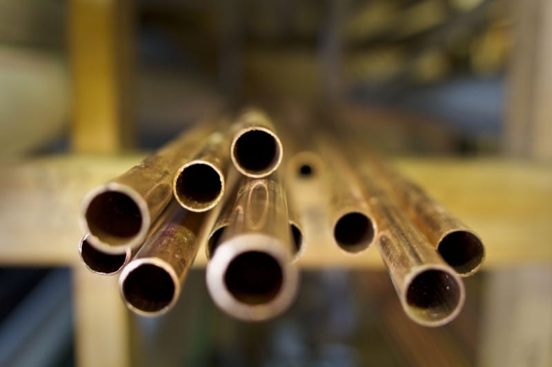 Cut copper pipes