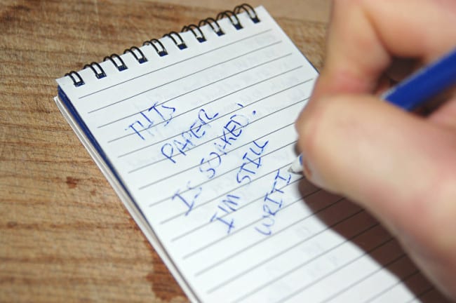 Soaked and Still Writing