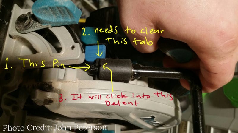 Makita 18V 6.5 Circular Saw Rafter Hook issue