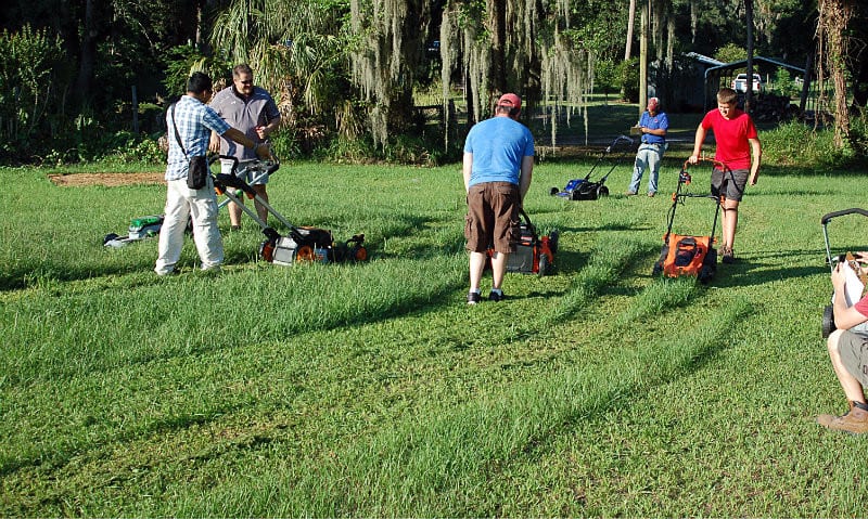 Lithium-ion Powered Lawn Mowers Drain Field