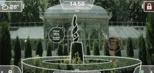 View from the augmented reality visor of design concept Husqvarna Ramus