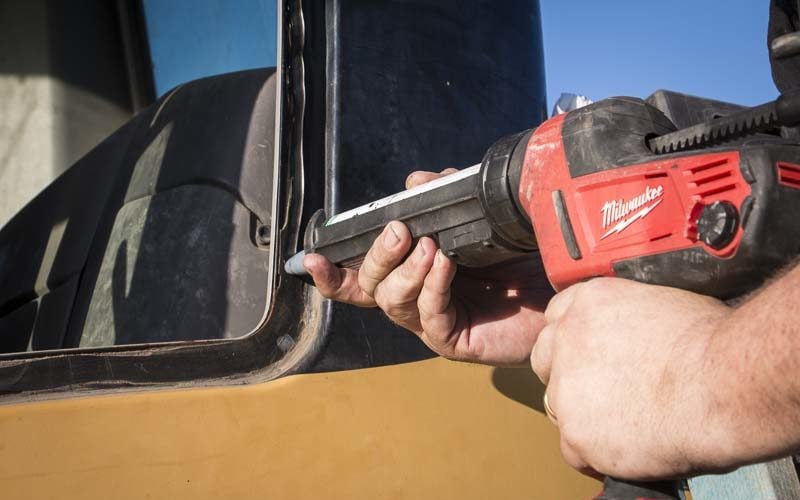 Milwaukee Cordless Caulk Gun window