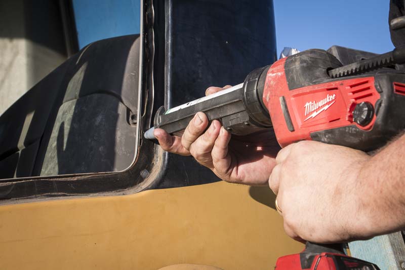 Milwaukee Cordless Caulk Gun window