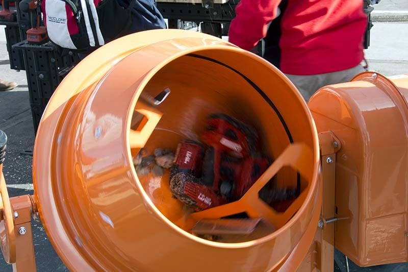 concrete mixer with power tools