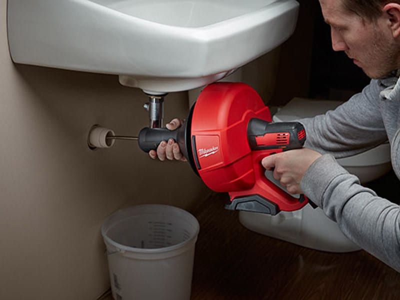 Milwaukee M12 Portable Drain Snake application
