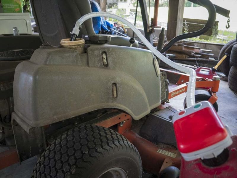 TeraPump fills zero turn mower