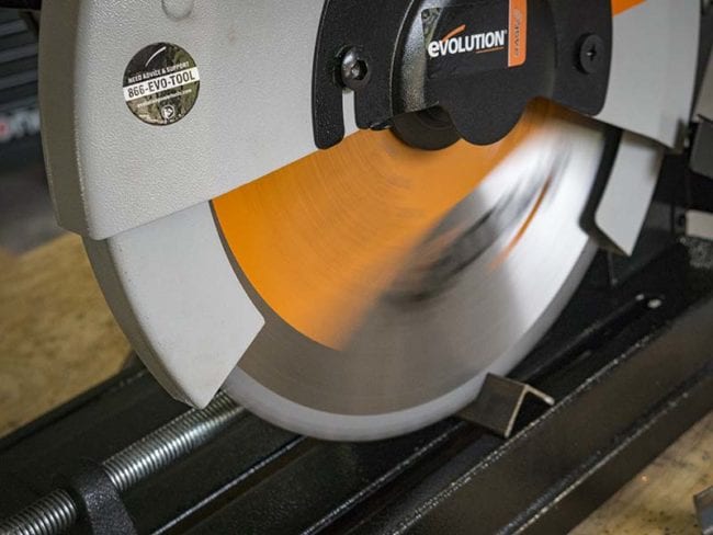 Evolution Rage 2 TCT Multipurpose Chop Saw Cutting 2