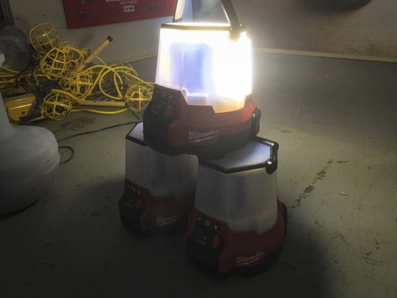 Milwaukee Radius LED lights on