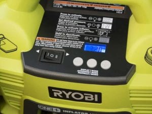 Ryobi 18V Cordless Inflator LCD display