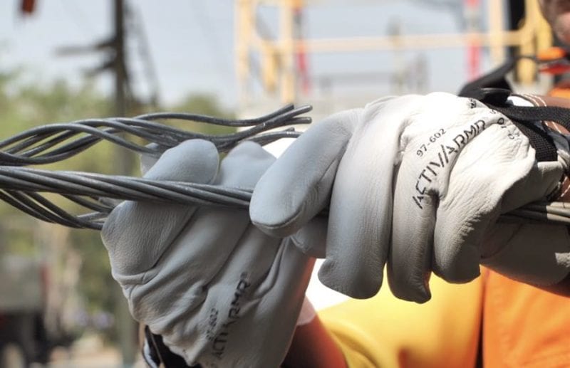 insulating rubber gloves linemen