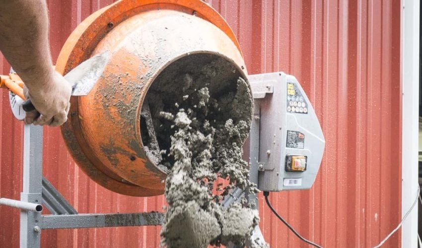 Dumping 4 - 80lb Bags of Concrete