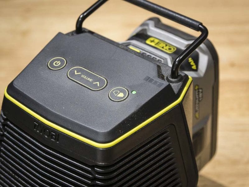 Ryobi P761 speaker controls