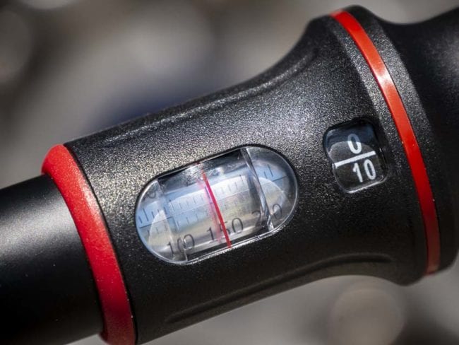 Sonic torque wrench Nm ft-lbs scale