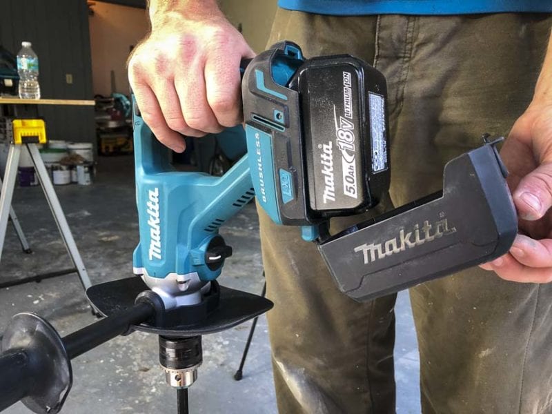 Makita 18V Cordless Mixer battery compartment