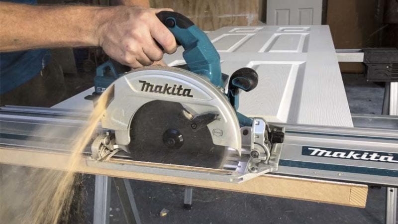 Makita circular saw track on door