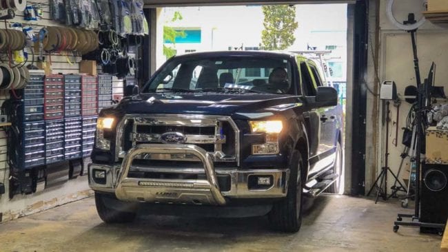 F150 Pulling into Shop
