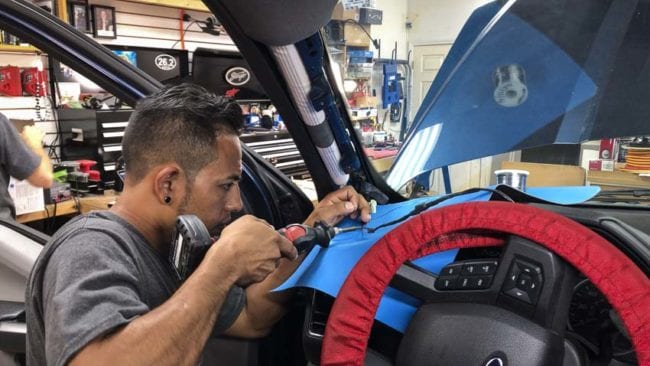 soldering Pioneer tweeter A-pillar