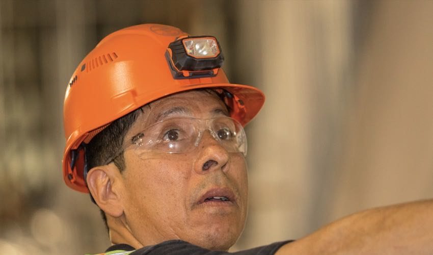 Klein Vented and Non-Vented Hard Hats with Headlamp