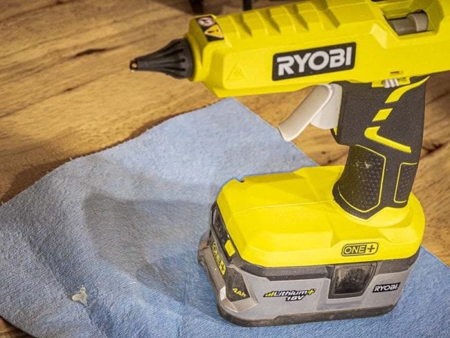Cordless hot glue gun Ryobi hot glue gun