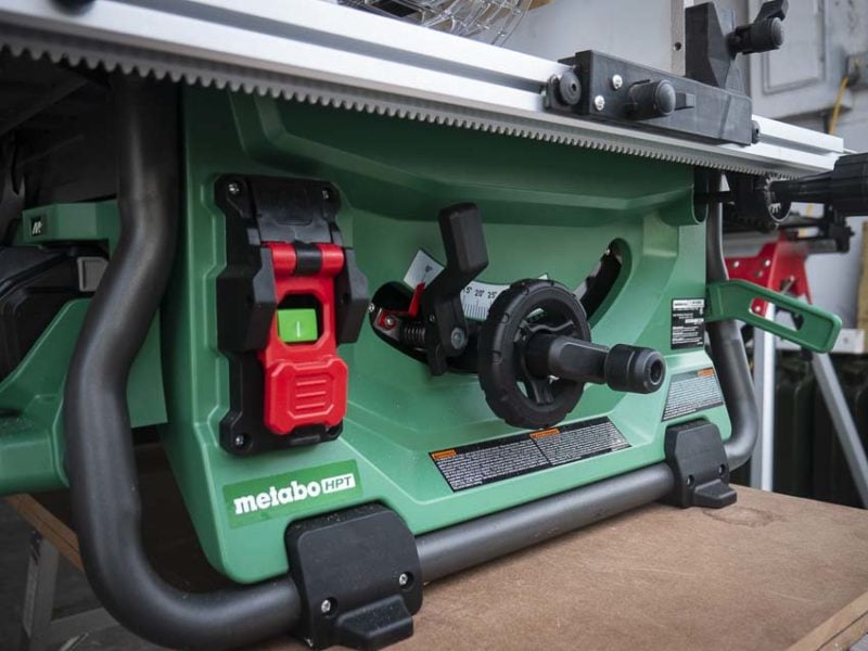 Metabo HPT MultiVolt table saw controls