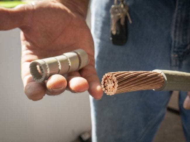 spiral stripped electrical cable