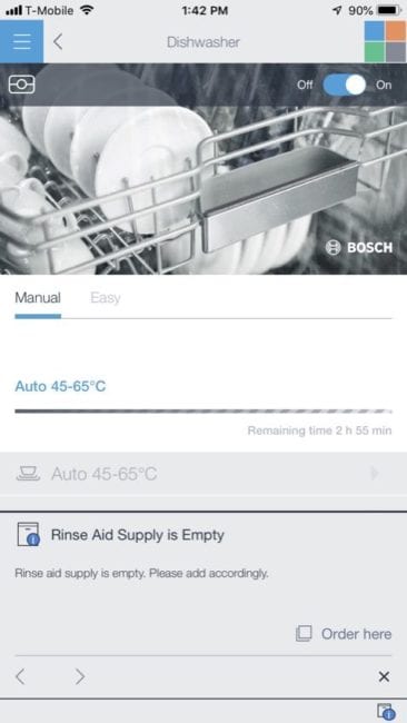 Home Connect remaining time