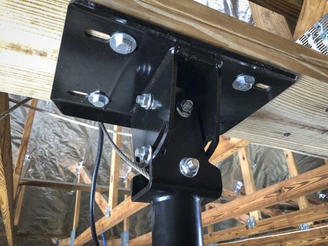 Hunter XP 10 fan through-bolted