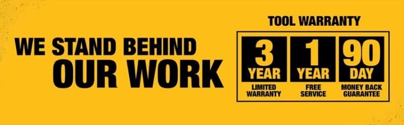 DeWalt 3-year warranty