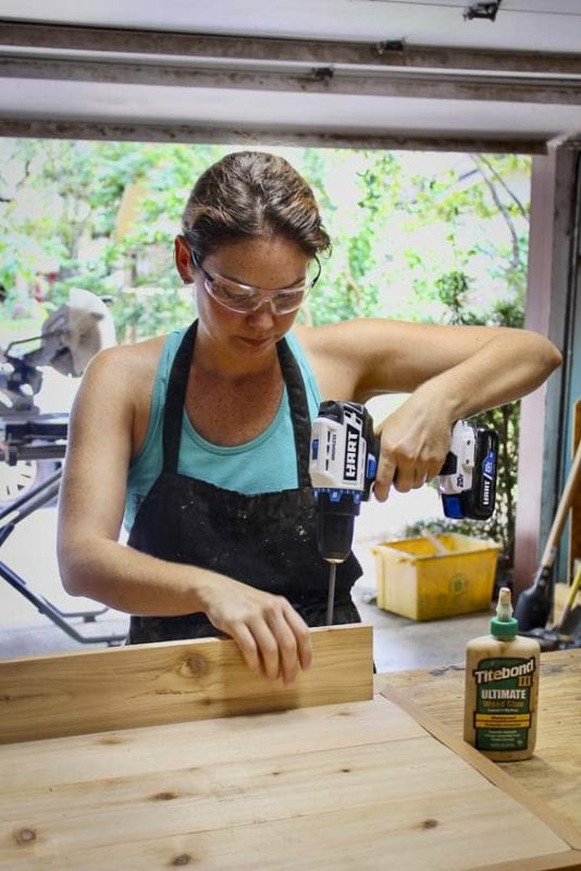 Hart drill screwing down planter box