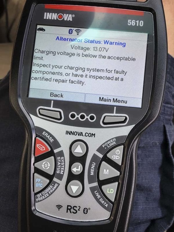 CarScan Pro 5610 alternator check
