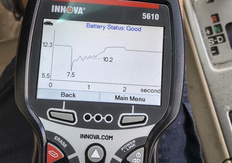 Innova CarScan Pro 5610 battery check