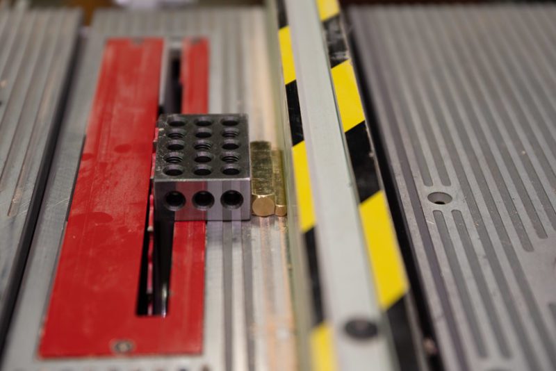 123 blocks and brass bar as precision measuring tools