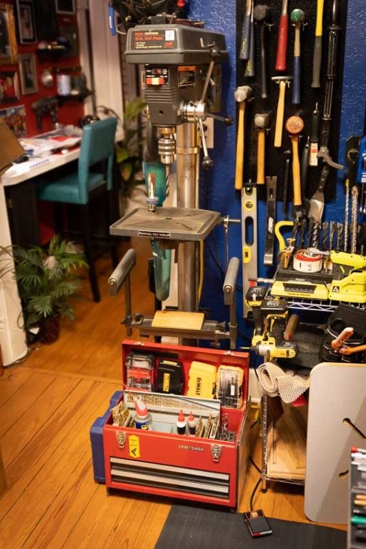 Drill press setup