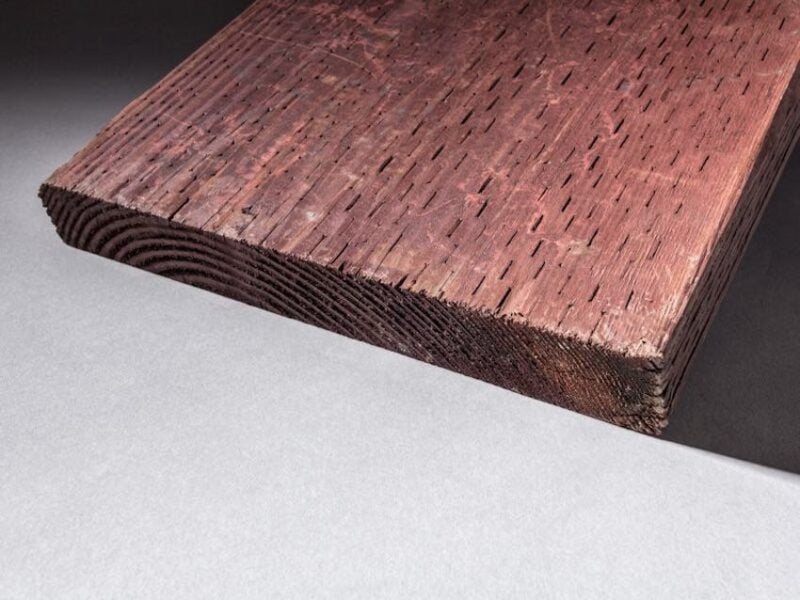 pressure treated wood incisions