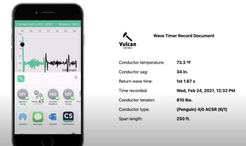 exporting overhead line tension sag temperature report