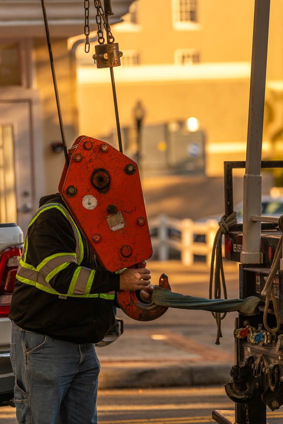 safely storing the crane hook