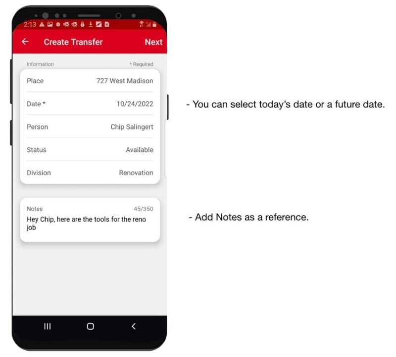 One-Key tool Transfers