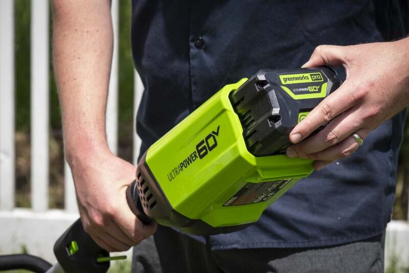 loading 60V greenworks battery