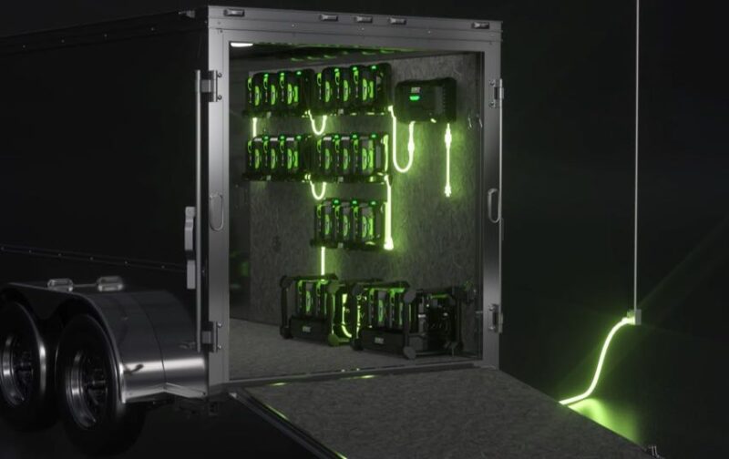 EGO Trailer batteries charging