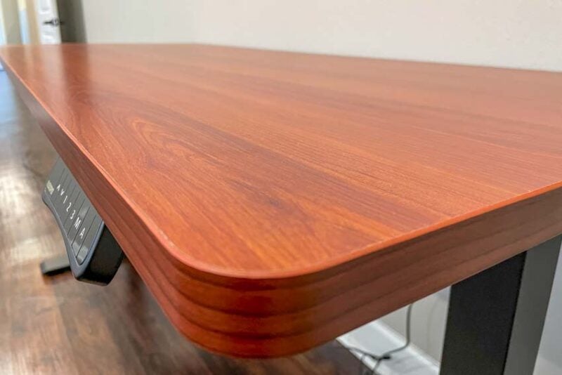 FlexiSpot E5 Pro Standing Desk Mahogany Chipboard Top