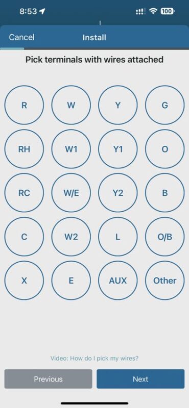 thermostat wire terminals selection