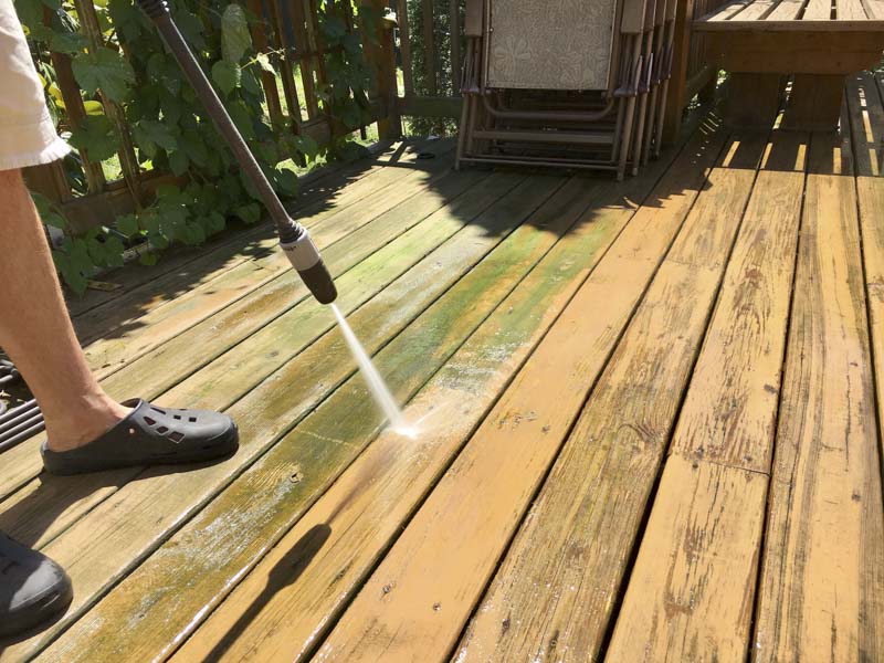 pressure washing deck