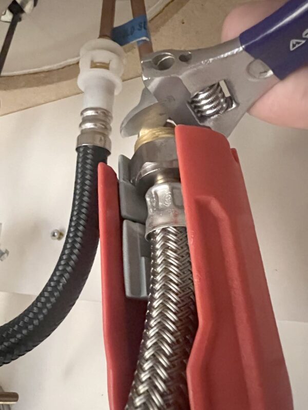 attaching water supply lines